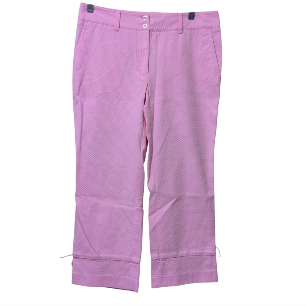 Vintage Lilly Pulitzer Pink Cotton Flat Front Cropped Pants Size size 6 quilted
